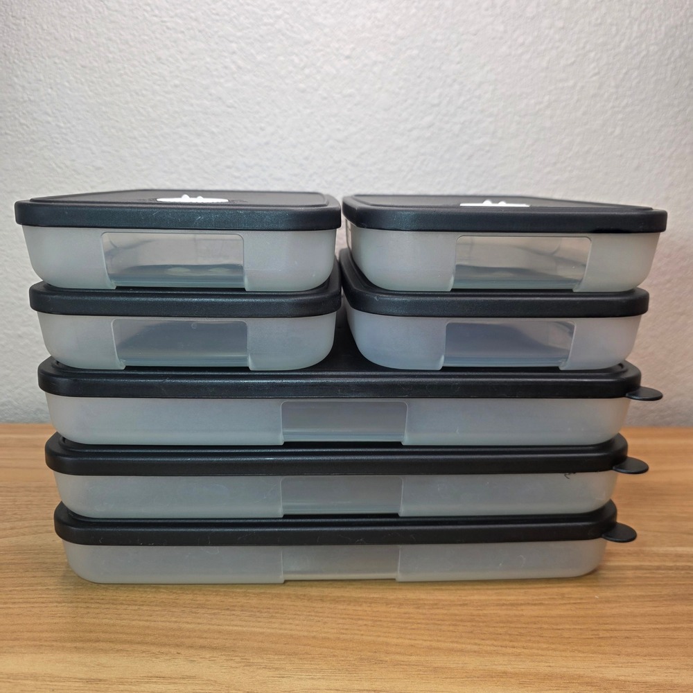 Tupperware Freeze Smart Date Dial Black Lid 4451C and 4165C 14 Piece Set
